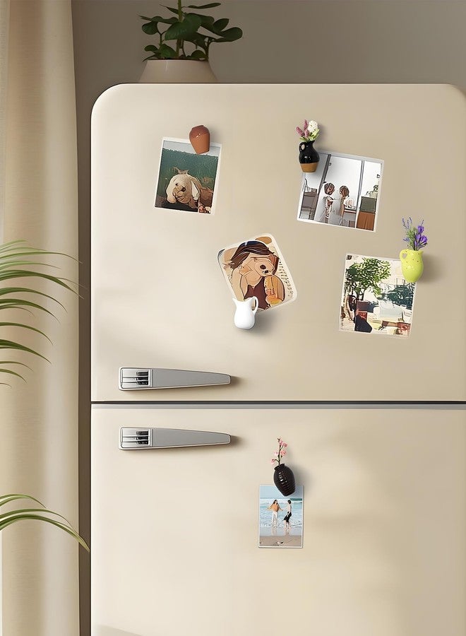 CartHome قطع من مغناطيس الثلاجة على شكل مزهرية زهور صغيرة، زينة ثلاجة صغيرة، زينة مزهرية صغيرة للثلاجة للمطبخ والمكتب، هدية إبداعية يمكنك صنعها بنفسك - Image 5